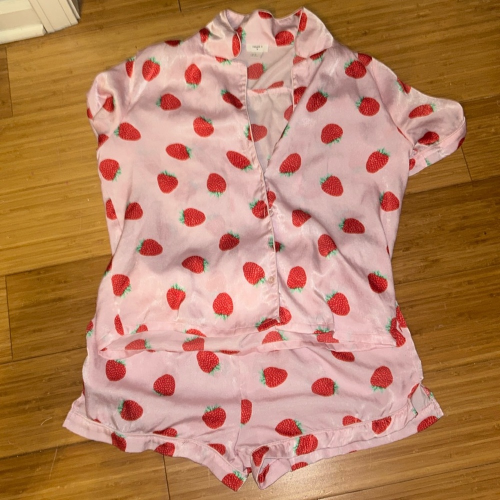 Strawberry Pajama Shorts and Top Set